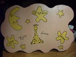 Süsse Giraffe Mond und Sterne Giraffen Wandbild