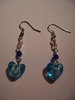 Valentine's Day earrings heart glass pink / blue