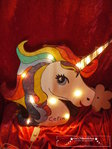 Unicorn wall lamp personalised glitter