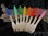 8 Happy colorful rainbow wooden forks