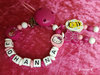 Pacifier chain with the name Elefant Biene pink