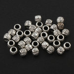 Metal beads 4mm silver intermediate parts tube