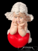 Artestone angel with heart in red Larissa
