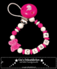 Pacifier chain name elephant pink girl