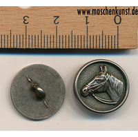 Pferd - Metallknopf mit Öse, 18 mm