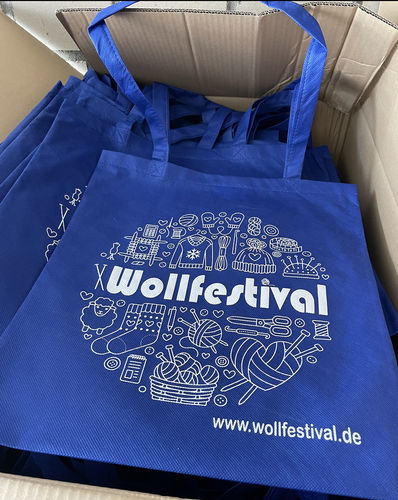 Tasche Wollfestival blau - mit geheimen Inhalt