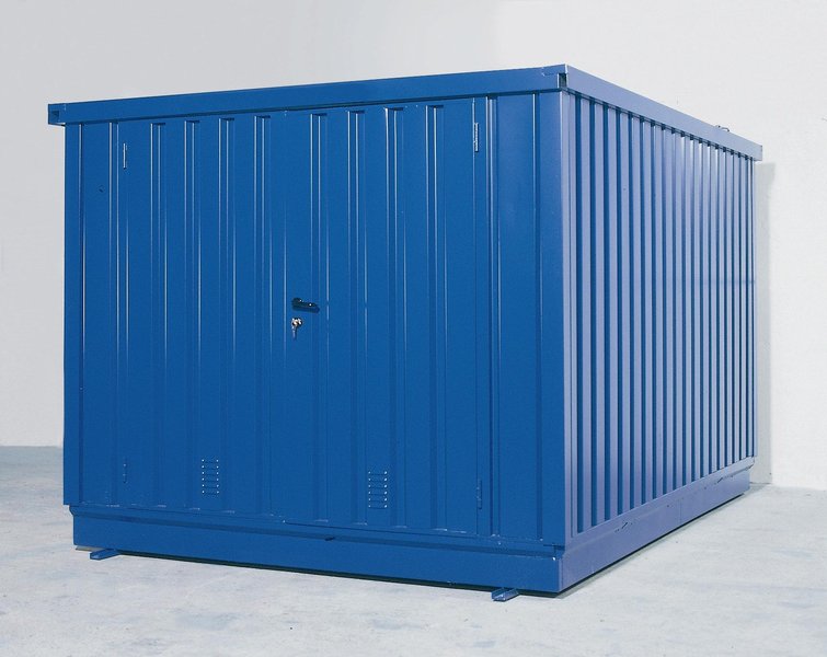 Gefahrstoffcontainer Begehbar, WHG-5L verz. u. lack, 4100x2800x2300, 2-flügelig, 11m², 1000kg Tragl