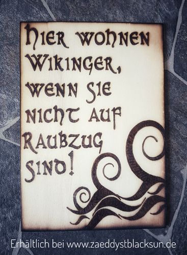 Türschild "Wikinger auf Raubzug" (Plural form)