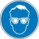 Aufkleber Symbol "Schutzbrille tragen", 200 mm
