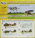 Gloster Gladiator Mk.II und Brewster B-239 Buffalo, Finnische Luftwaffe,1/144, Mark I,  Doppel Pack
