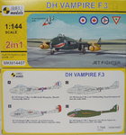 DH Vampire F.3, Jet Fighter ,1/144, Doppelpack, Mark I