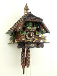 Lovely hand-painted cuckoo clock with belfry