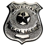 US Polizeiabzeichen, "Special Police", silber, Anstecknadel