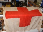Rot Kreuz   Fahne alt 150 x 150 cm
