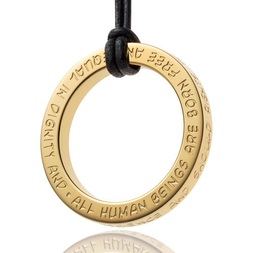 GILARDY HUMAN RIGHTS pendant P3 round stainless steel gold