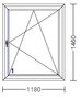 108 1-teiliges Kunststoff-Fenster Dunkelgrün/weiß