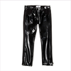 Young Versace Girls Black Shiny Leather Trousers