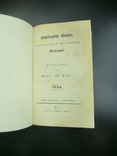 Hippologische Blätter. Eine Zeitschrift für veredelte Pferdezucht 1835.