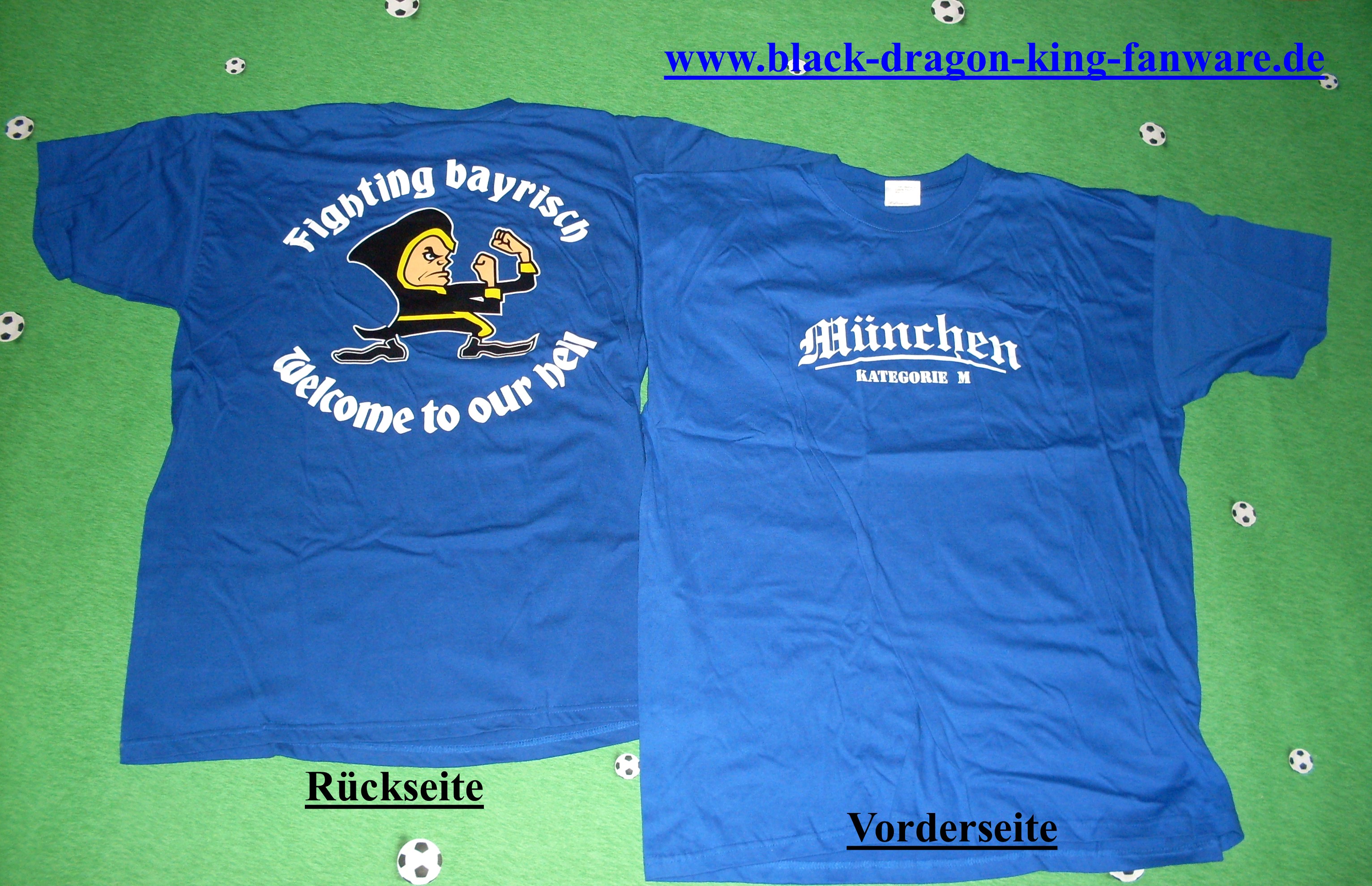 100% Baumwolle FIGHTING BAYRISCH München T-Shirt Motiv 1 in blau neu 