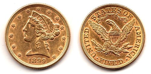 Kommission-USA-5 Dollar Gold-Half Eagle 1899