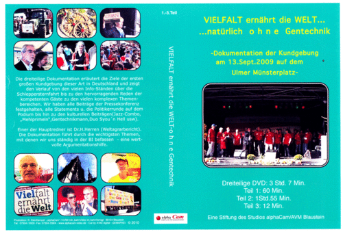 0321 3-fach-DVD: V I E L F A L T ernährt die Welt-natürlich o h n e GENTECHNIK 187 min.
