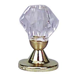 Tischlampe Messingfuss mit Kristallschirm