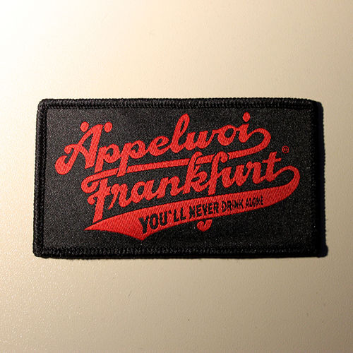Aufnäher "Äppelwoi-Frankfurt You´ll never drink alone", schwarz-rot