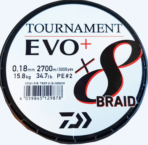 DAIWA Tournament EVO-plus 8-Braid - chartreuse - 0,16 mm