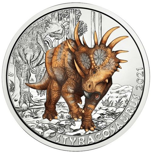 3 Euro Österreich 2021 Tiertaler Supersaurier Styracosaurus