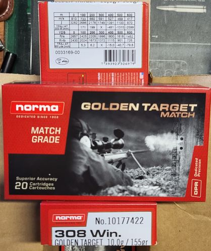 .308Win  NORMA  10,0 g / 155gr. HPBT 20 Schuß Golden Target Match
