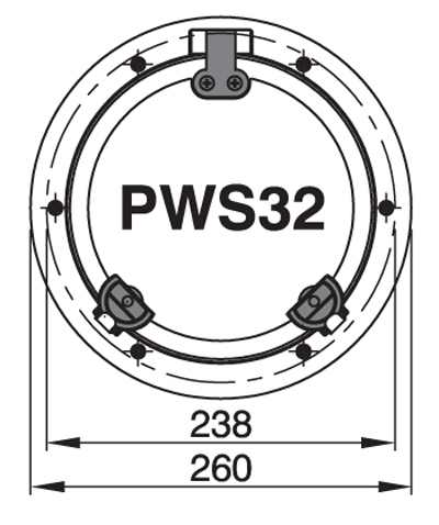 Vetus Edelstahl Bullauge PWS32A2 - Maße