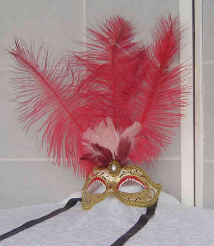 Masque vénitien colombine à plumes