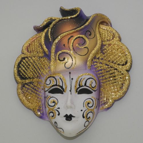 Masque décoratif vénitien mural "Sylvia", M, lila