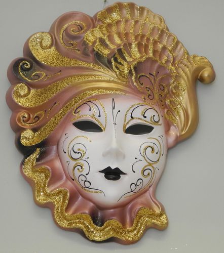 Venetian decorative wall mask "Mary", XL, rose golden