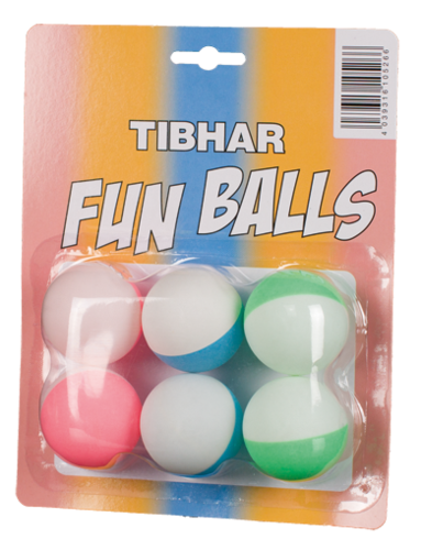 TT-Ball TIBHAR Fun-Balls zweifarbig 6er Pack