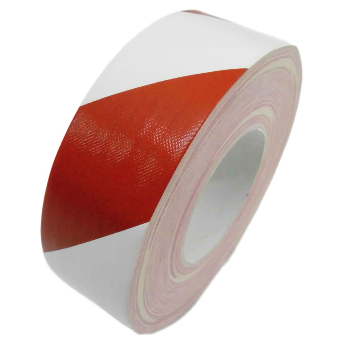 Gewebewarnband 650-50WR weiß rot Warnband Gewebeklebeband Gewebe Tape Markierung 