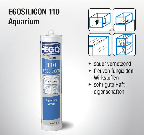 EGO 110 Aquarium Vitrine Silikon Schwarz Transparent