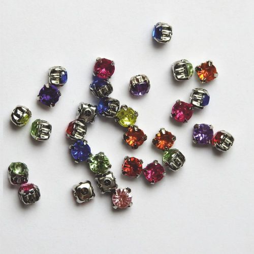 5 mm - Rund - Kristalle zum nähen oder kleben - Multicolor