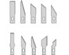 10 Ersatzklingen (MS10) für Designermesser (MS13 + MS01)