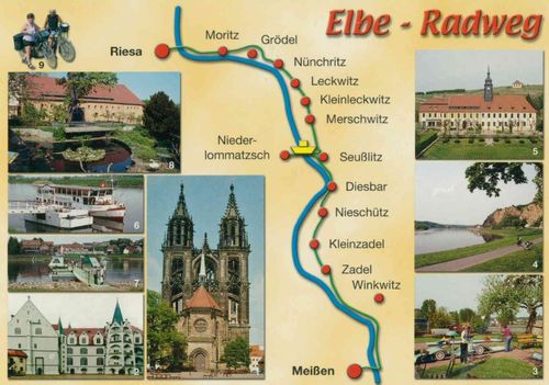 Ansichtskarte Elberadweg