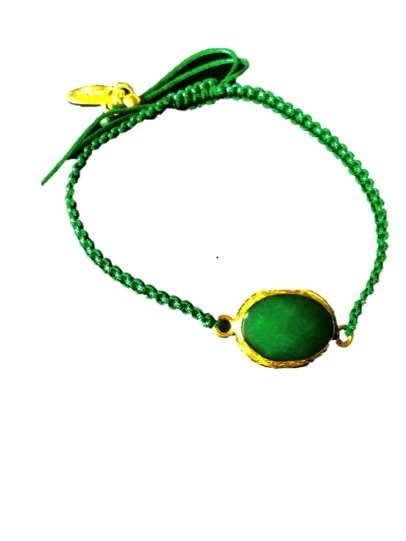 Armband Seide mit Jade "Sweet Darling" grün