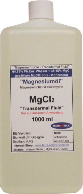 1000ml Magnesiumöl Vorratflasche Magnesium Sole DMSO Transdermal Fluid