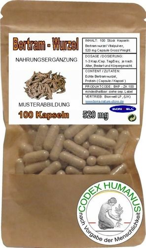 Vegan Kapseln Bertramwurzel Radix Pyrethri 520 mg