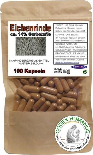 Eichenrinde Quercus robur Vegan Kapseln 350 mg Catechin Epicatechin DMSO