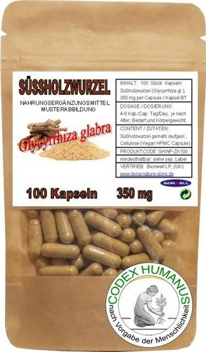 Vegan Kapseln Süssholzwurzel Glycyrrhiza glabra 350 mg