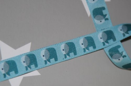 Elefant blau - Farbenmix Webband