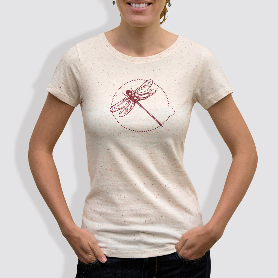 Damen T-Shirt, "Libelle", Mandarine