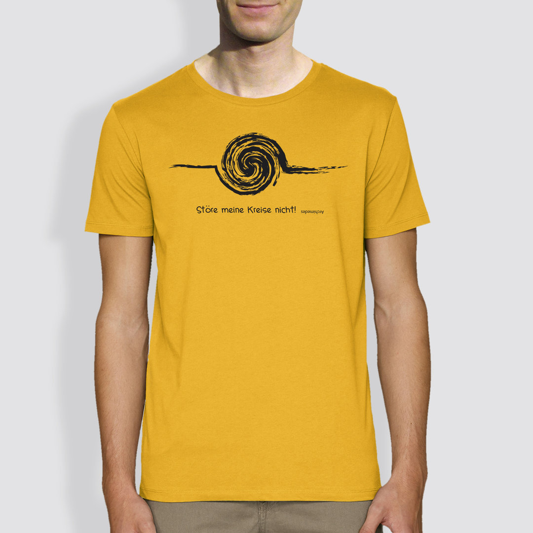Herren T-Shirt,"Störe meine Kreise nicht",Yellow, Grey