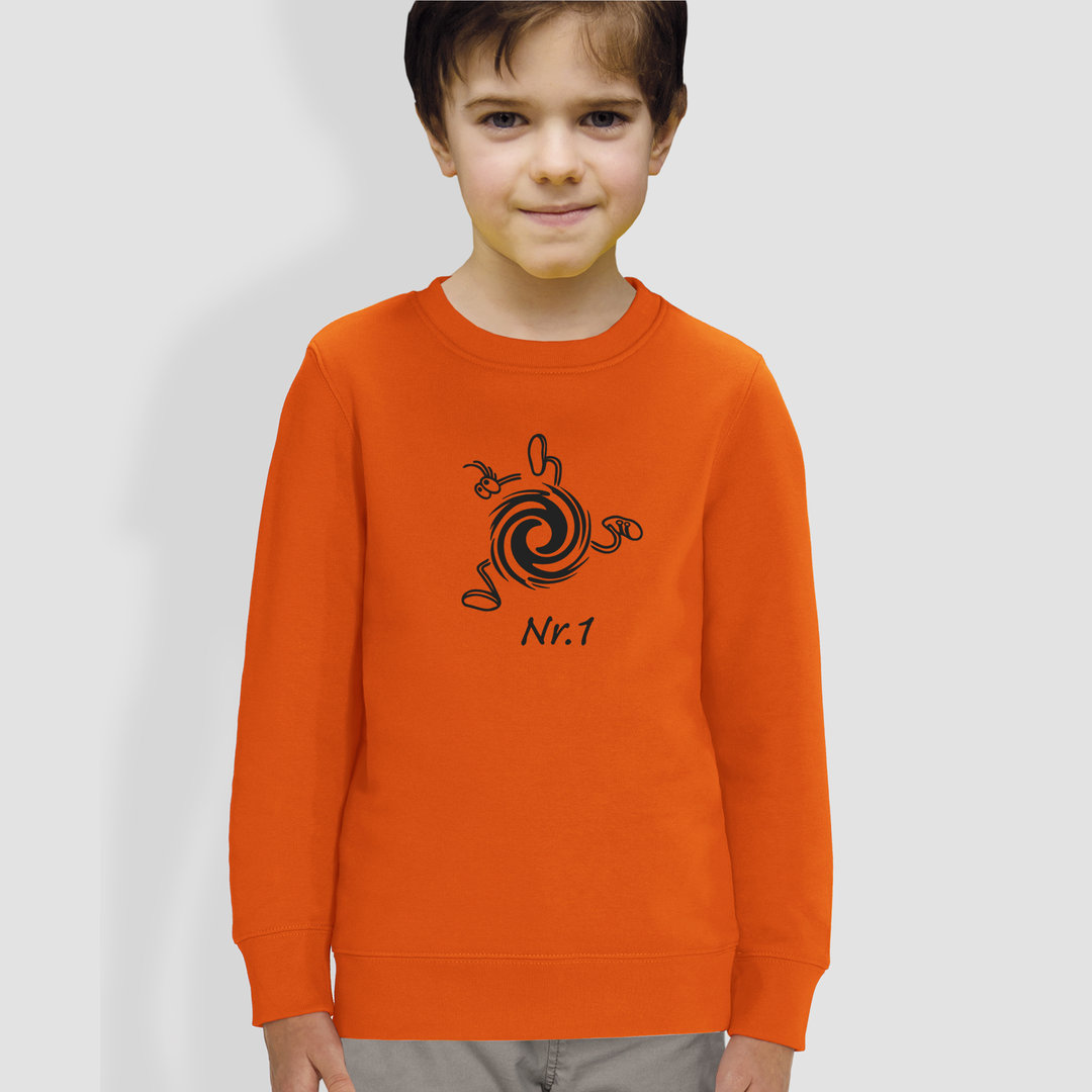 Kinder Sweatshirt, "Nummer Eins", Orange