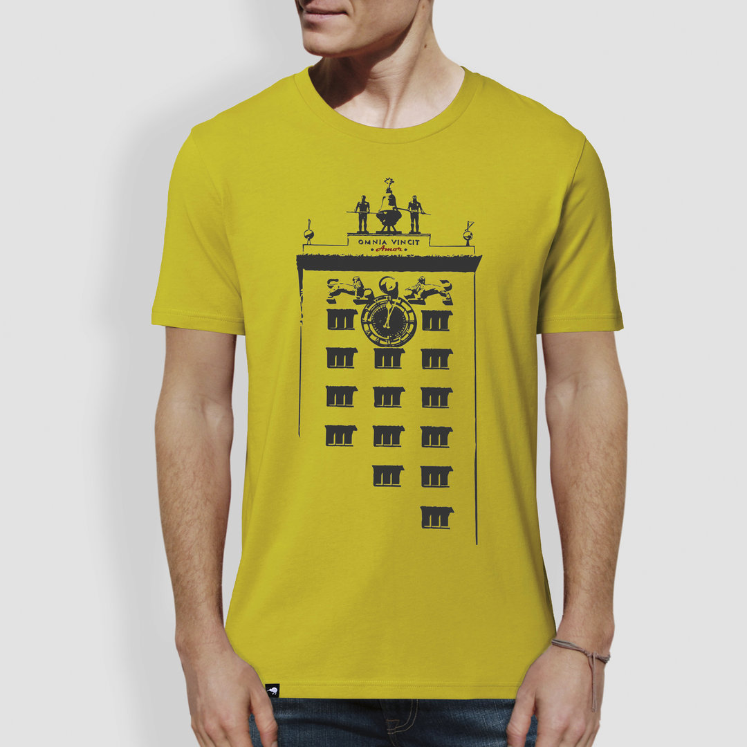 Herren T-Shirt, "Turmuhr", Hay Yellow
